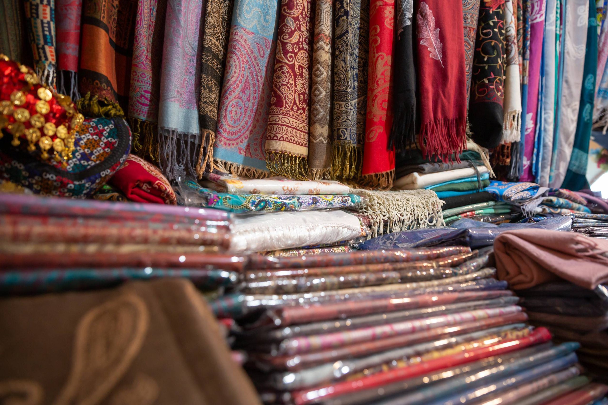 Traditional Sheki Scarf in a Shop