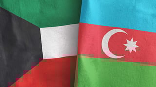 Azerbaijan and Kuwait Flags Together
