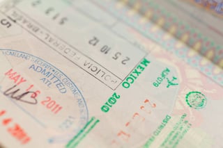 Detail of Passport Page With International Entry Visa