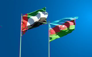 Flags of Azerbaijan and UAE