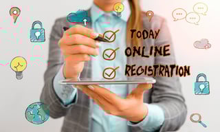 online registration business photo text system for subscribing