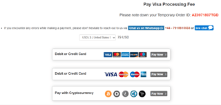 Pay the eVisa Processing Fee