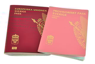 Swedish Passports Isolated On A White Background