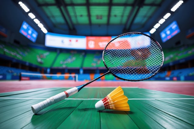 Ai Generative Badminton Court Sports Action Professional Equipment