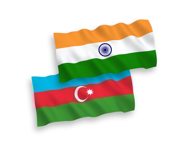The Azerbaijani and Indian flags together on a white background