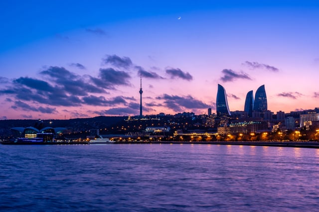 Late Evening in the Baku city skyline