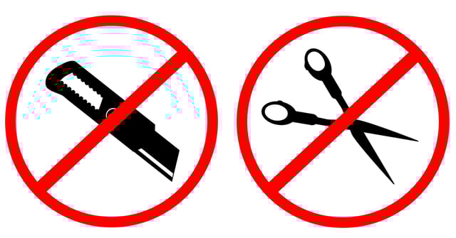 Objetos afilados catalogados como art&iacute;culos prohibidos