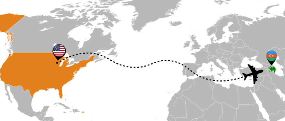 USA to Azerbaijan