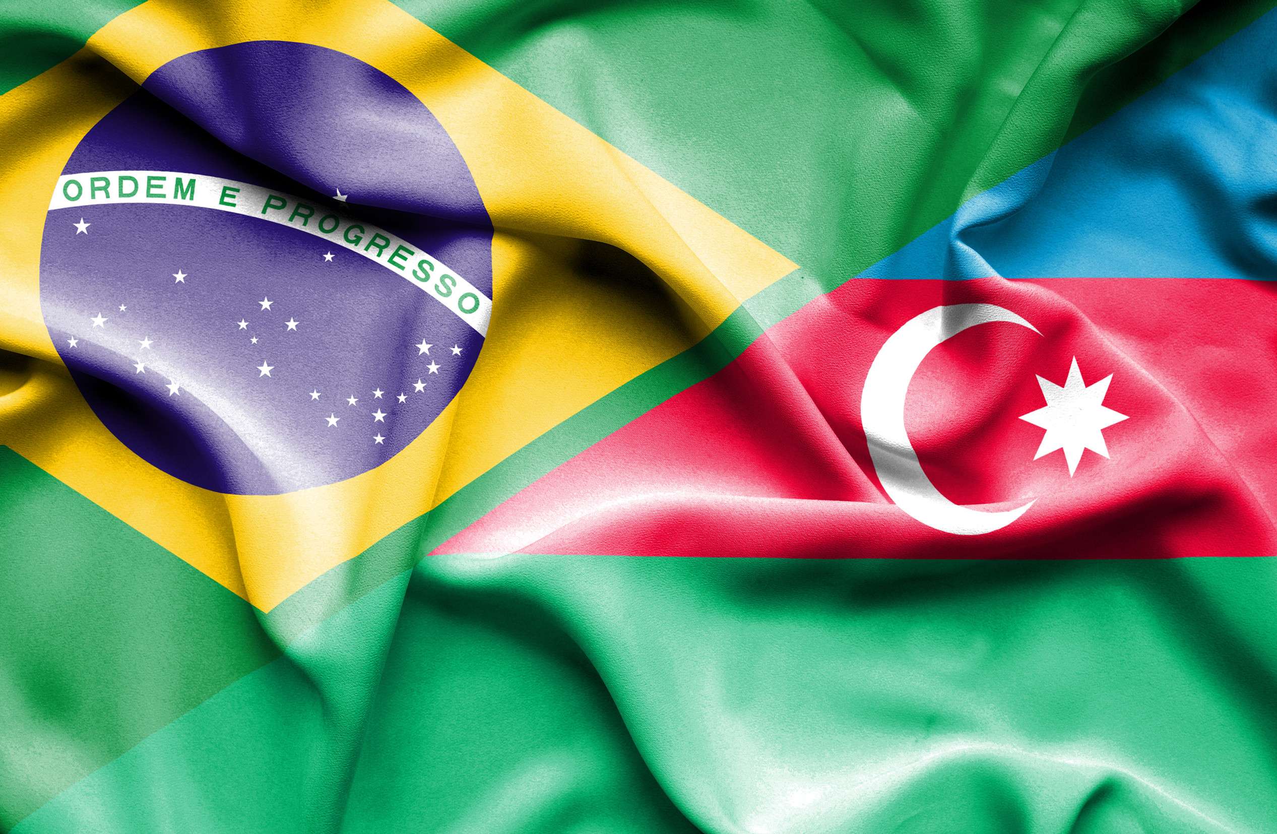 アゼルバイジャンとブラジルの国旗